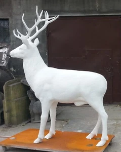 Hirsch lebensgroß 3D😉 Waldtiere Figur Skulptur Dekoration HAEIGEMO Terrasse - Picture 1 of 5