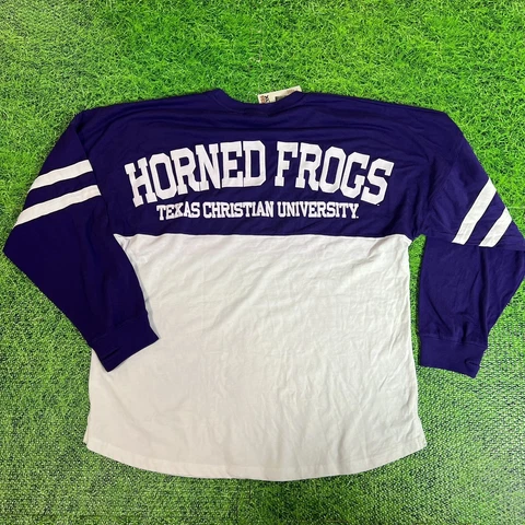 Pressbox Women TCU Texas Christian University Oversized Spirit Jersey New Sz XL Cover