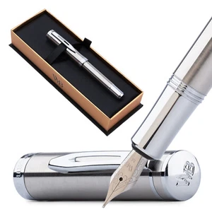 Wordsworth and Black Fountain Pen Mini EDC: Luxury Silver Heavy Pocket Pen - Picture 1 of 9