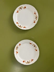 Halls Superior Jewel Tea Autumn Leaf Bread Plates, Set Of 2 - Picture 1 of 3