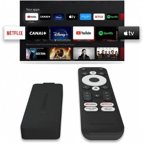 THOMSON-STREAMING-STICK-140G 2/8GB ANDROID 12 GOOGLE AMAZON PRIME 4K - Immagine 1 di 1