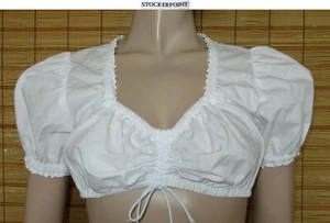 WEISSE DIRNDLBLUSE - TRACHTENBLUSE - SPITZE - COTTON/POL. - STOCKERPOINT - GR.38 - Bild 1 von 1