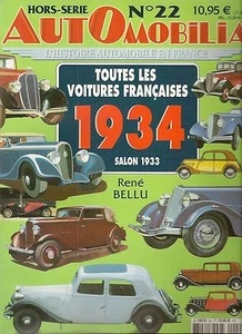 AUTOMOBILIA HS 22 TOUTES LES VOITURES FRANCAISES 1934 (SALON 1933) - Imagen 1 de 2