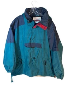 Vintage Obermeyer Jacket Mens XL Hooded Nylon Hooded Windbreaker Kangaroo Pocket - Picture 1 of 17