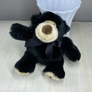 Manhattan Toy BRUNO Black Bear With Bow 9" Plush 2009 Stuffed Animal Toy - Picture 1 of 8