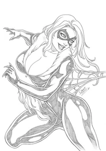 Black Cat (11"x17") Original Art by Daniele Torres - Ed Benes Studio - Picture 1 of 3
