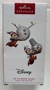 Ornamento ricordo Hallmark 2024 fino alla neve buono Disney Chip & Dale Chipmunks - Foto 1 di 3