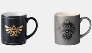 The Legend of Zelda Mugs Set of 2 Nintendo TOKYO products Black and Grey Pottery - Picture 1 of 7