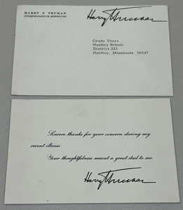 Billete y sobre presidencial Harry S Truman correspondencia de Estados Unidos - Imagen 1 de 1