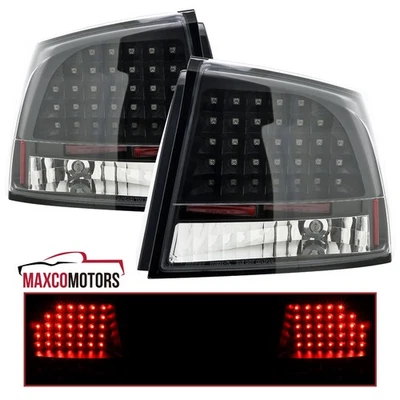 Black Tail Lights Fits 2005-2010 Dodge Charger LED Brake Lamps Left+Right Pair Foto 1 de 4