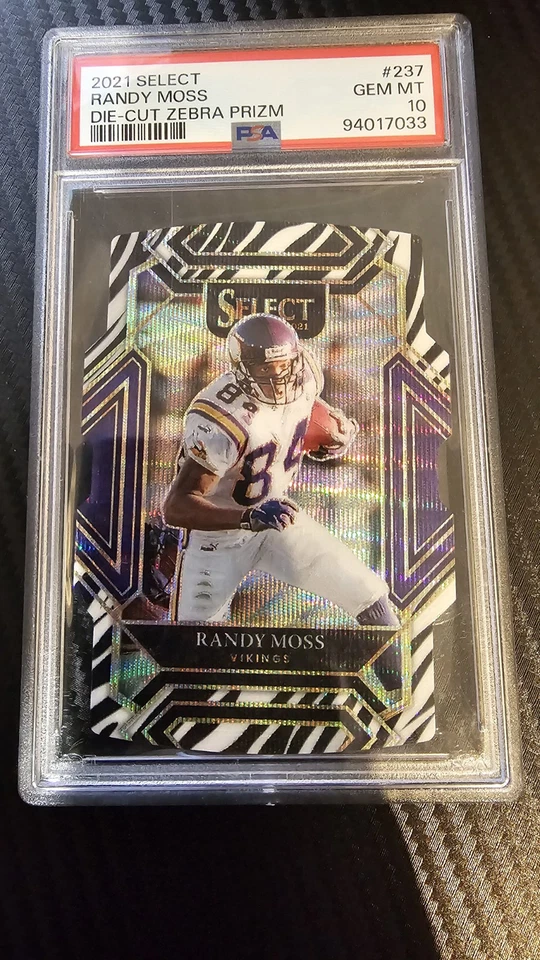 2021 Select Die Cut Zebra Prizm Randy Moss PSA 10 - Image 1 of 1