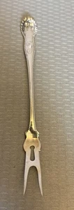 Antique Gorham Lancaster Sterling Silver Olive Lemon Fork 6-1/4" beaded Mono F - Picture 1 of 8
