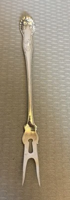 Antiguo tenedor Gorham Lancaster plata esterlina oliva limón 6-1/4" cuentas mono F Foto 1 de 4