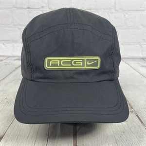 Cappello berretto nylon vintage anni 90 Nike ACG nero e verde fluo Clima-Fit 5 pannelli OSFA - Foto 1 di 8