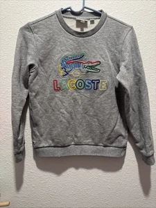 Lacoste Boys' Crewneck Pullover Sweatshirt Gray, Size 10 - Picture 1 of 5