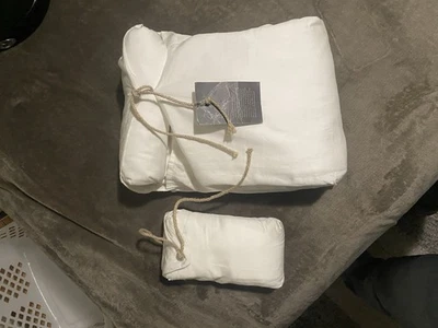 Juego de sábanas diestro italiano melange algodón-lino California tamaño king con fundas de almohada  Foto 1 de 4