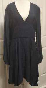 Women's Size 14 Cooper Street Dress Navy Zip Back Long Sleeve Cotton Rich BNWT - Picture 1 of 7