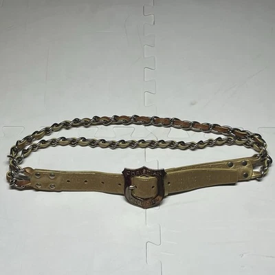 De Colección Cinturón Christian Audigier Mediano Dorado Hebilla Diseño Repujado Ed Hardy Y2K 00s Foto 1 de 4