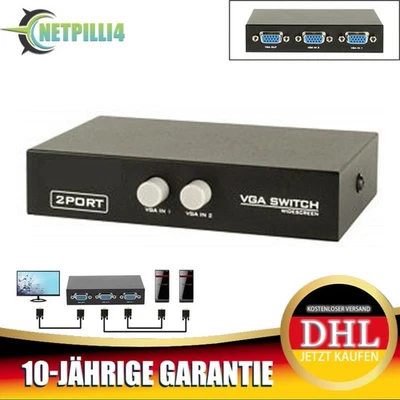 VGA Switch Box 2 in 1 Out VGA Umschalter für Computer PC Laptop Desktop Monitor - Bild 1 von 4