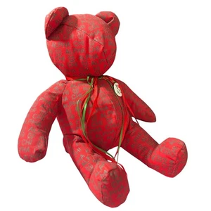 Alpha Chi Omega rot und grün Teddybär mit Knopfband Bruderschaft College - Bild 1 von 9