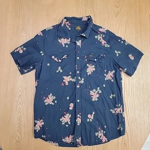 Billabong x Wrangler Hemd Herren Large Hawaii Navy Blumenmuster Button Down SS - Bild 1 von 10