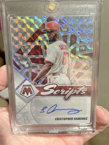 2022 Cristopher Sanchez Mosaic Prizm Silver Script Auto RC Rookie Phillies Ace - Picture 1 of 2