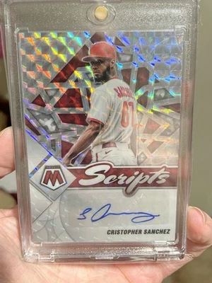 2022 Cristopher Sanchez Mosaic Prizm Silver Script Auto RC Rookie Phillies Ace - Image 1 of 2