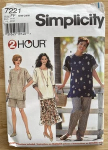 Simplicity 7221 Women's Top Pants Skirt Sizes 18W 20W 22W 24W Uncut FF - Picture 1 of 4