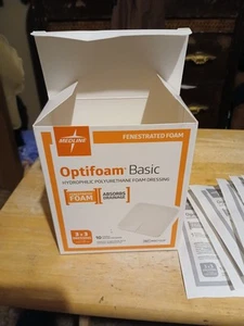 Optifoam Basic Non-Adhesive Foam Wound Dressing 3”x3” Box Of 8 - Picture 1 of 4