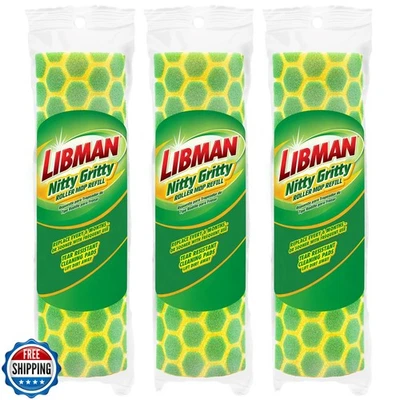 Libman Nitty Gritty Roller Mop Recambios, Verde, Amarillo, Paquete de 3 Foto 1 de 4
