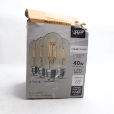 (3-Pk) Feit Electric Dimmable Straight Filament Vintage Edison LED Light Bulbs - Image 1 of 4