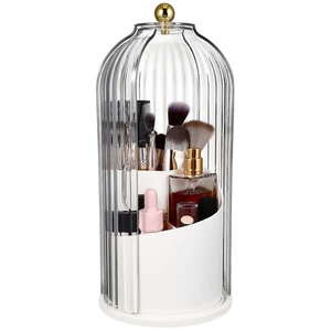 Makeup Brush Storage Box Office Travel Holder with Lid Clear Organizer - Picture 1 of 11
