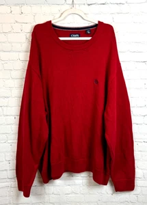CHAPS 100% cotton red logo mens knit sweater pullover size 6XB - Picture 1 of 8