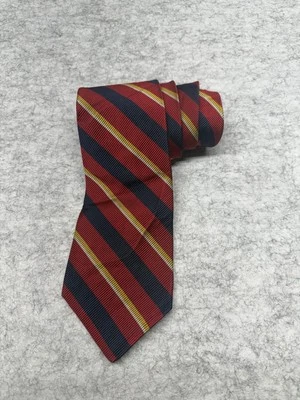 Corbata de seda Lauren Ralph Lauren roja azul a rayas clásica para hombre Preppy Foto 1 de 4