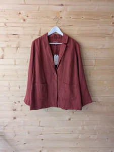 Seasalt Red Linen Lined Pocket Coast Light Blazer Jacket UK 14 New RRP £85 - Picture 1 of 12