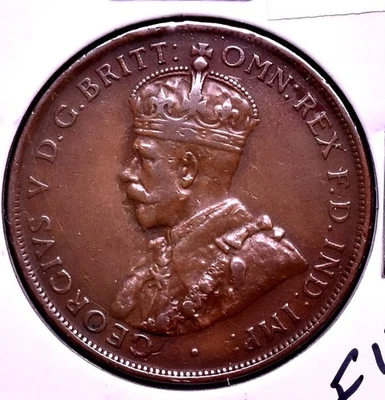 1926 M ~ Australia ~ Moneda de un centavo ~ Jorge V ~ *P181 Foto 1 de 3