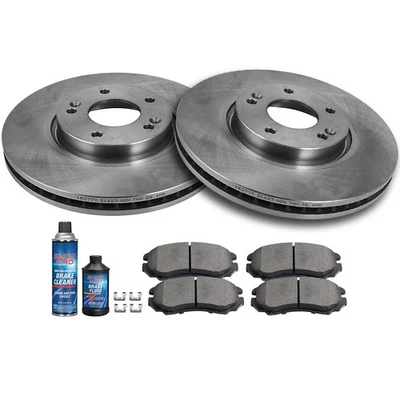 Se adapta a Hyundai Sonata 2009-2010 2,4 L freno delantero ventilado rotores y pastillas de cerámica Foto 1 de 4