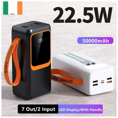 50000mAh Power Bank Portable Charger Fast Charging Type-C USB for iphone Samsung - Image 1 of 3