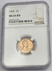 1965 P Philadelphia Mint Lincoln Penny Cent 1c NGC MS 65 RD h588