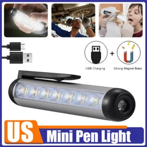 Mini Pen Light Magnetic Rechargeable COB LED Work Light Medical Pocket PenLight - Picture 1 of 14
