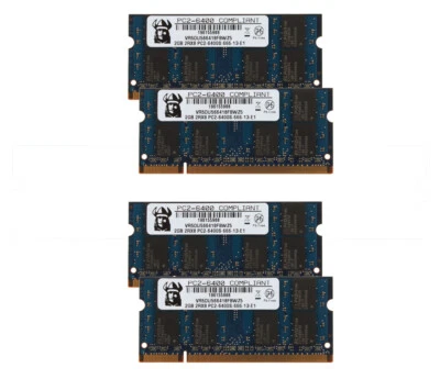 4X 2GB NEW 2GB 2Rx8 PC2-6400 Memory DDR2 800Mhz RAM Laptop Low Density SO-DIMM - Image 1 of 4