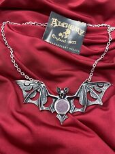 Alchemy Of England P922 Lunaeca Necklace Gothic Pendant Bat Moon Mirror IN HAND