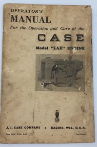 Vintage J.I. CASE Operators Manual Model “LEA” Engine 8/47 - Picture 1 of 5