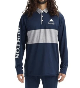 Burton Midweight DryRide Base Layer Rugby Shirt Mens L Blue EUC - Picture 1 of 10