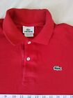 Lacoste Polo Shirt Adult Medium Size 4 Red Crocodile Rugby Mens A12 ✨