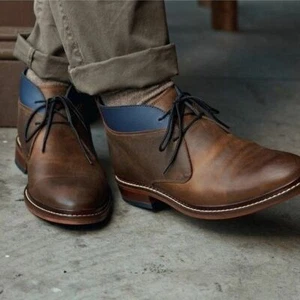 Chukka Antique brown Leather boots for mens, Men Style Leather ankle boots - Picture 1 of 5
