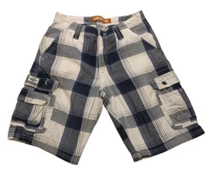 Lee Latzhose Shorts Herren Gr. 29 blau weiß kariert Cargotaschen Outdoor’s - Bild 1 von 11