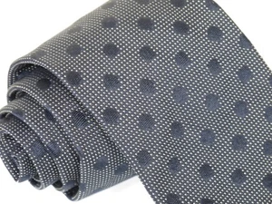 Gianfranco Ferre Tie Dark Navy Blue Polka Dot Hand Made in Italy 57 x 3 5/8 - Picture 1 of 3
