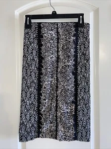 BEGUILE BY BYRON LARS POLYESTER BLACK & WHITE ZIP SKIRT SIZE 0 - Picture 1 of 4