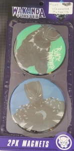 Wakanda Forever - Black Panther Marvel - Imanes redondos de 4" - Paquete de 2 - NUEVO - Imagen 1 de 1